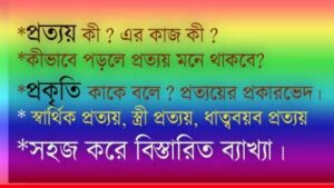 Read more about the article প্রত্যয় ও তার প্রকারভেদ || প্রত্যয় কাকে বলে || প্রত্যয় কথাটির অর্থ ||  কৃৎ প্রত্যয় || তদ্ধিত প্রত্যয়